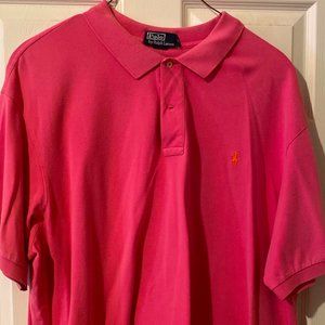 Dark Pink Ralph Lauren Polo Shirt with Orange Pony
